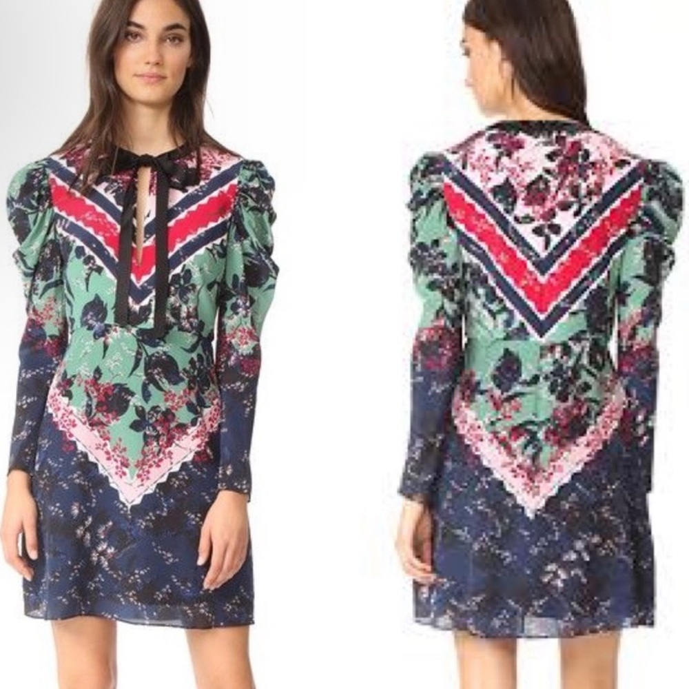 NWT Saloni Alena Short Silk Dress Size 4